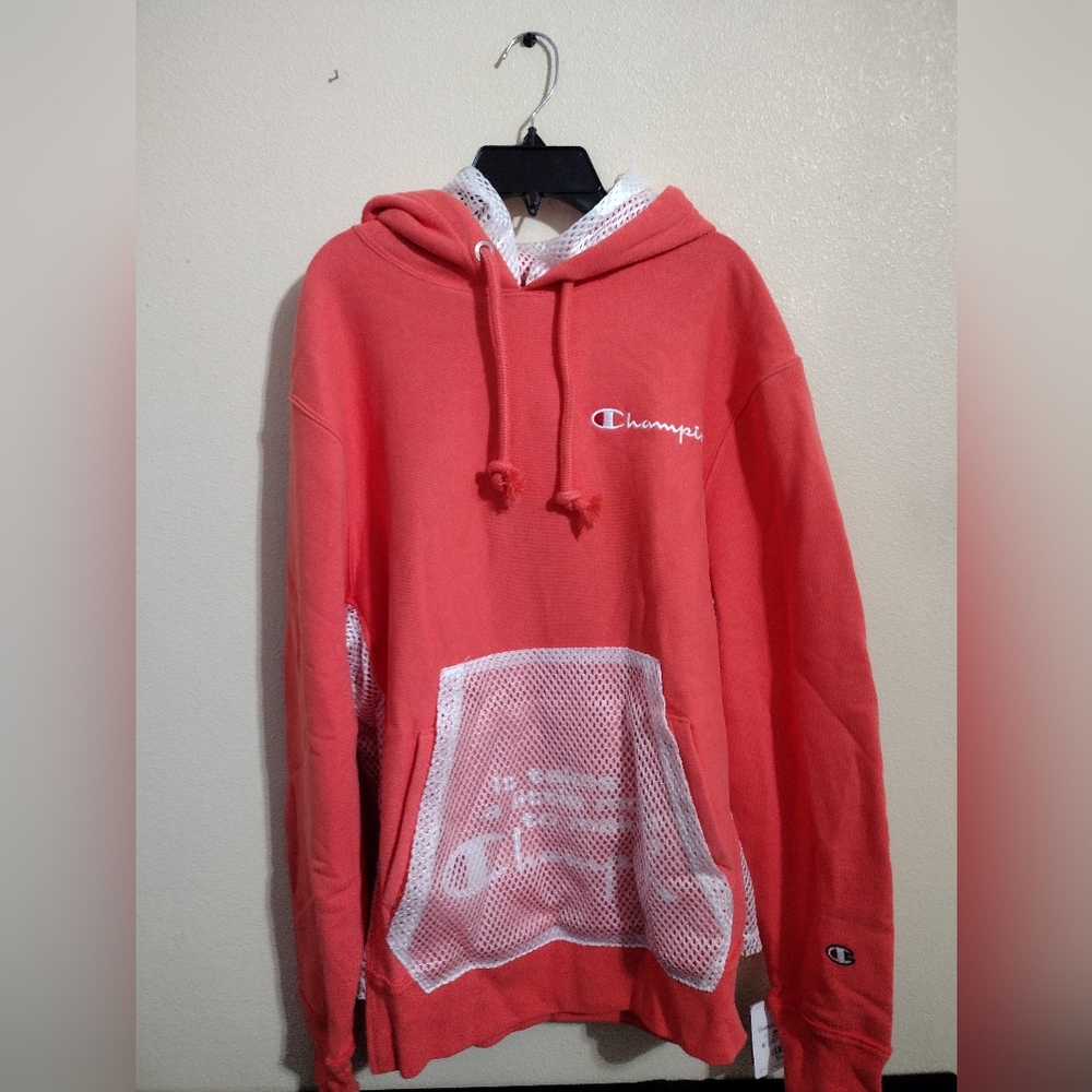 Champion orange hoodie. Size M. Groovy papaya hood shift.